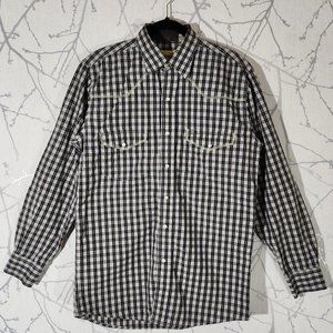 Cowboy Collection Black Gingham Pearl Snap Western Shirt